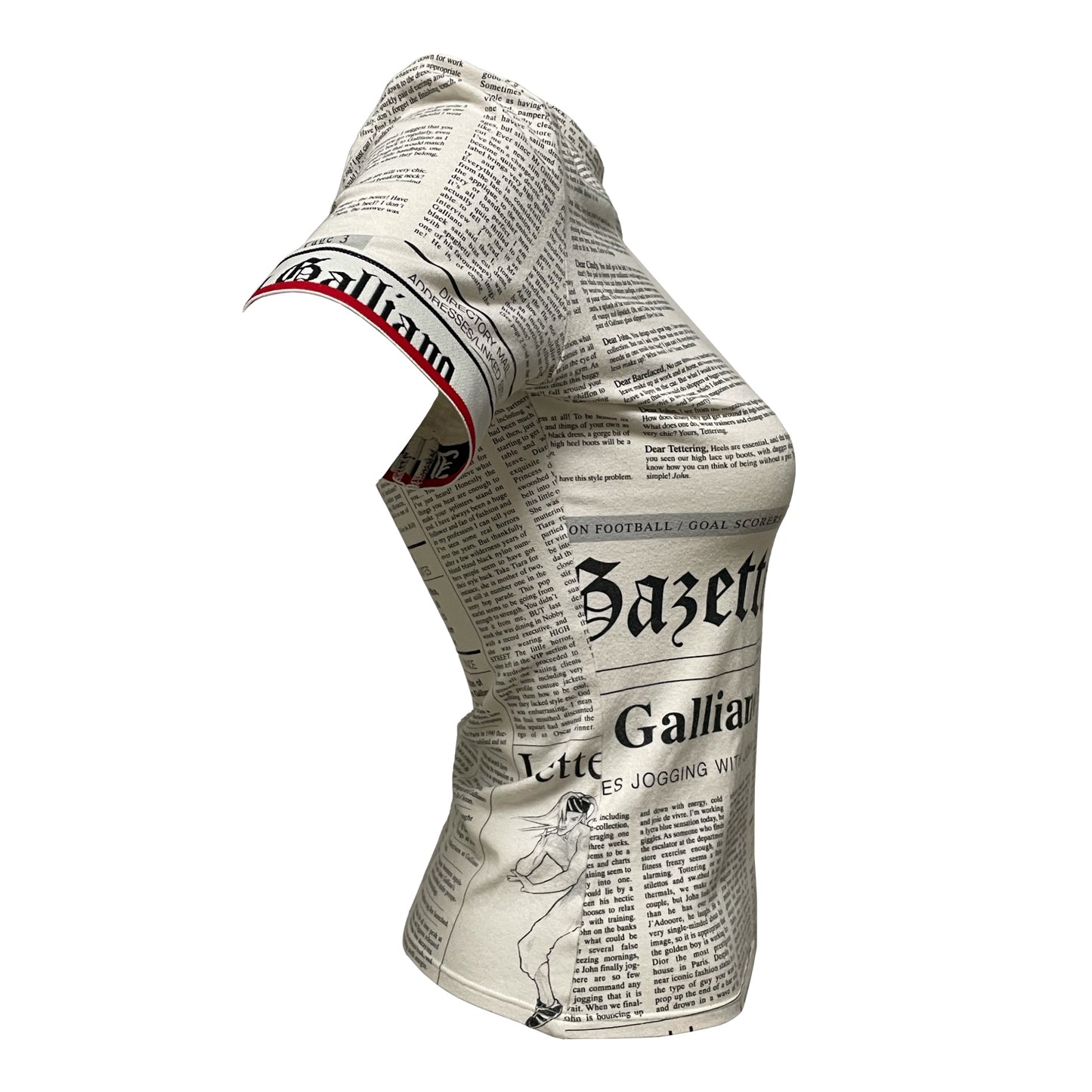 JOHN GALLIANO Newspaper Print T-Shirt