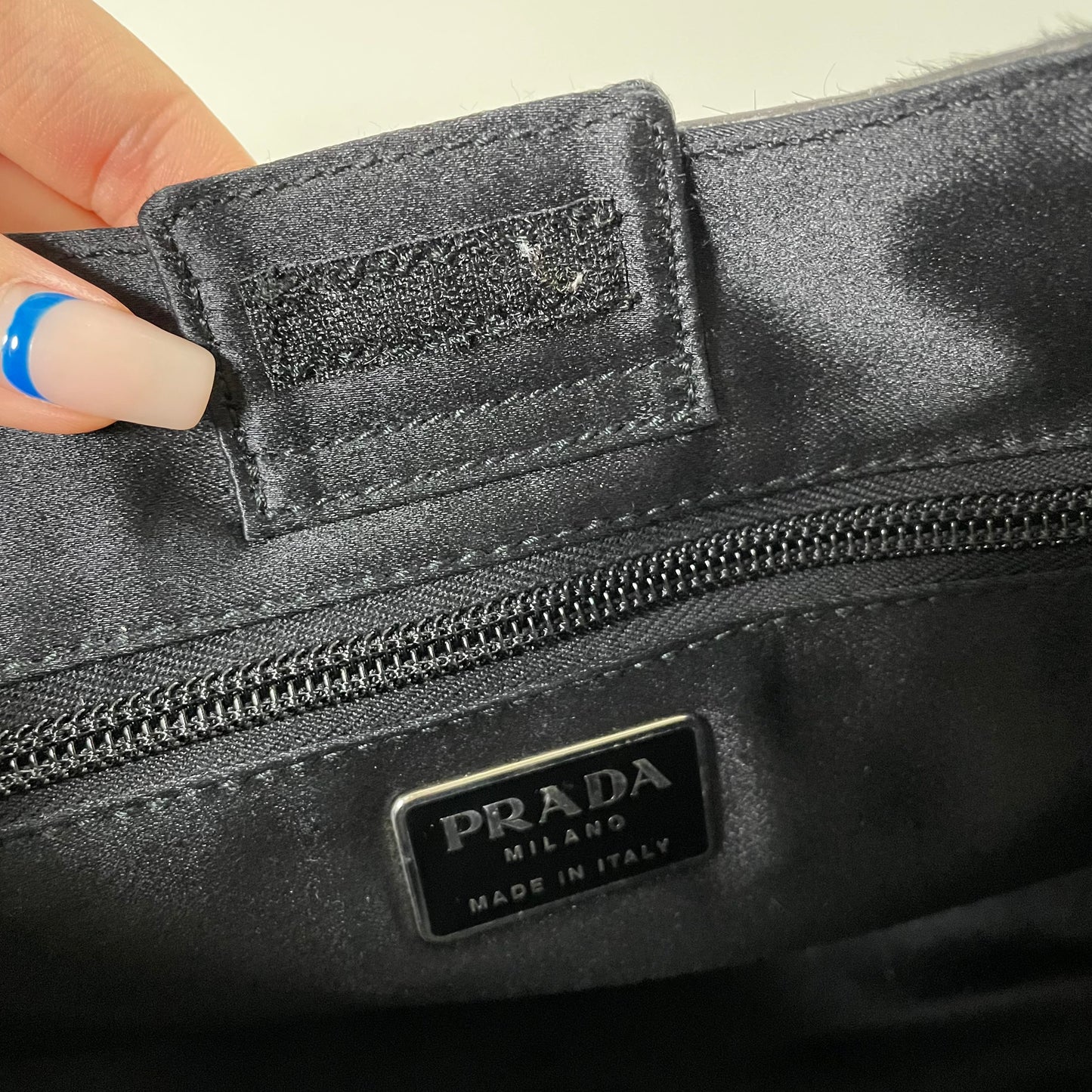 PRADA Unborn Calf Fur Hand Bag