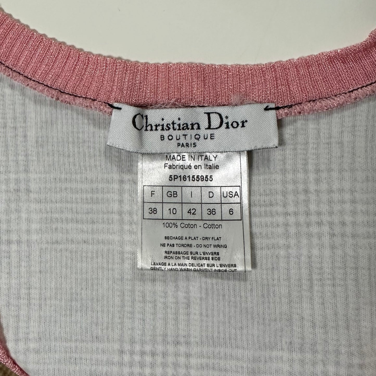 CHRISTIAN DIOR Spring Summer 2005 Houndstooth Print T-Shirt