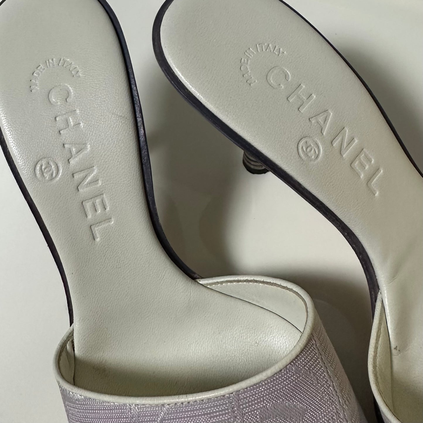 CHANEL Travel Line CC Logo Canvas Sandals