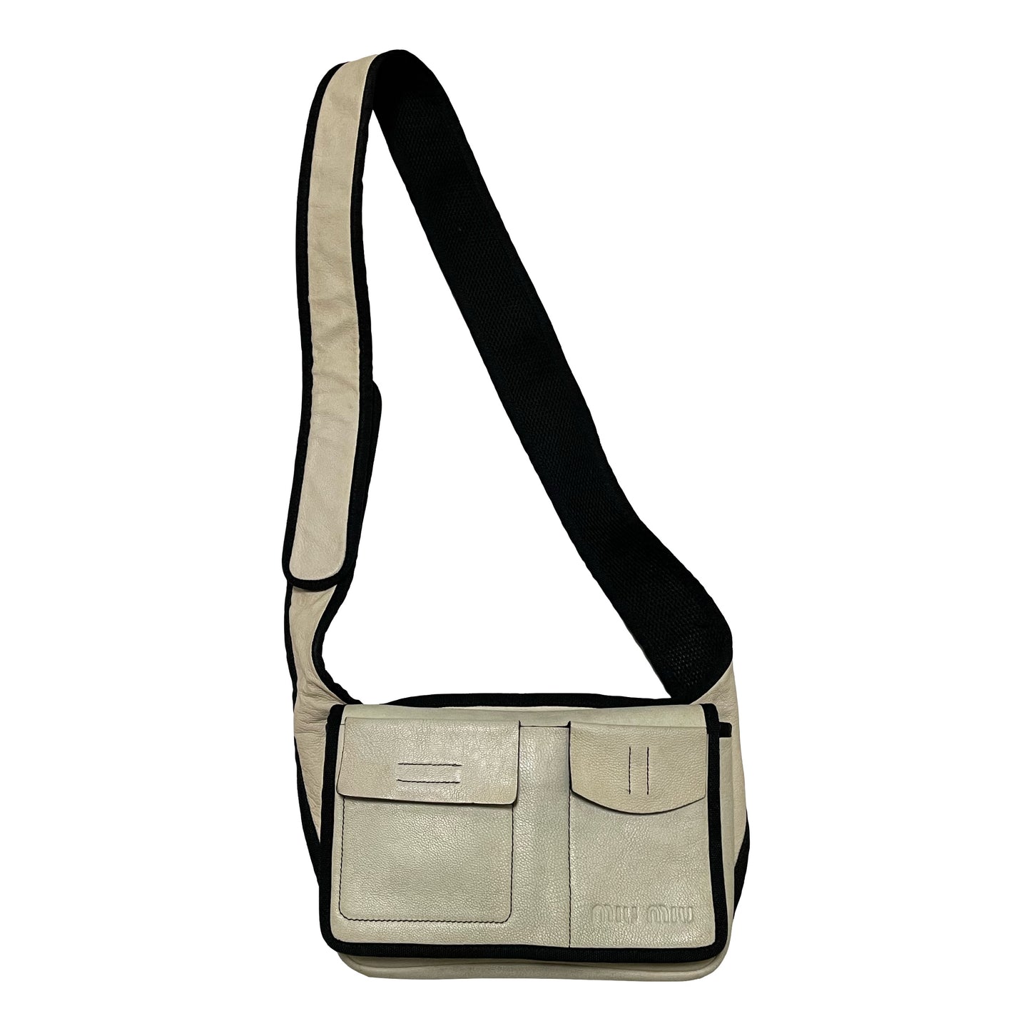MIU MIU Fall Winter 1999 Leather Mesh Shoulder Bag