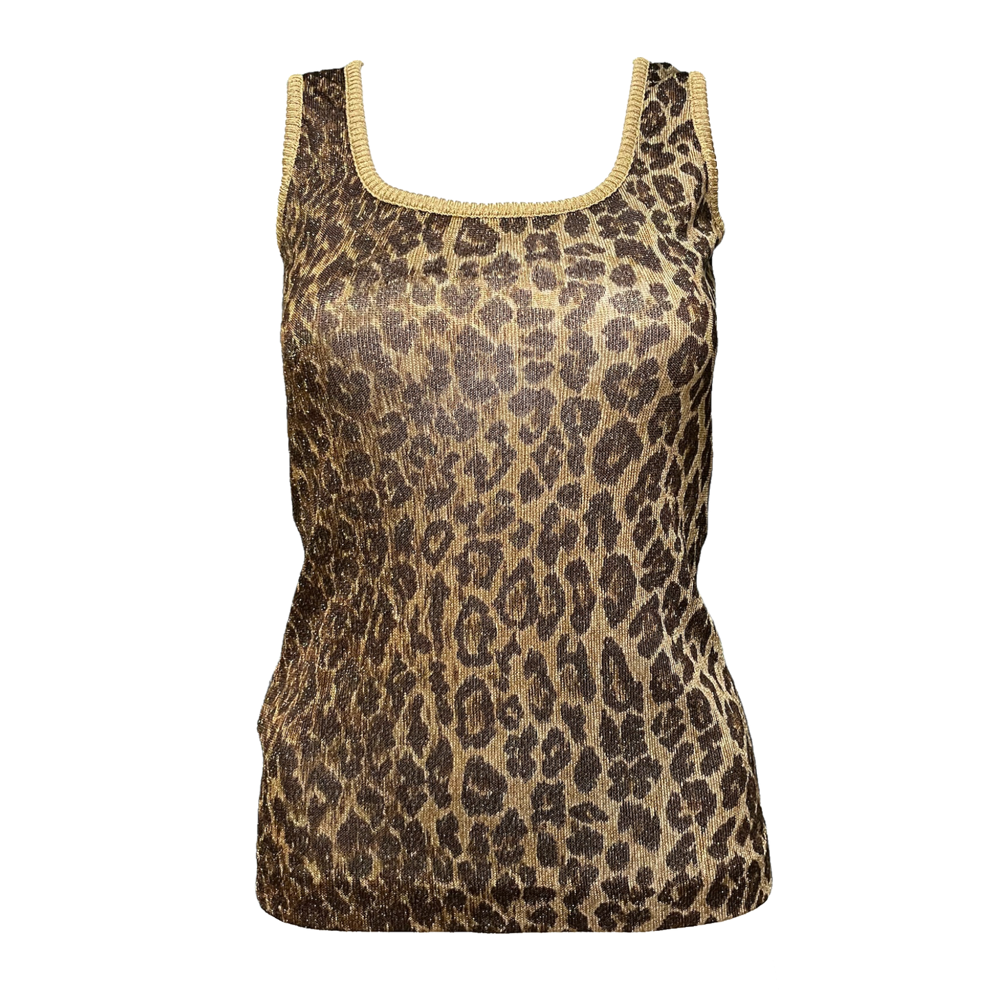 D&G Spring Summer 2001 Leopard Print Knit Tank Top