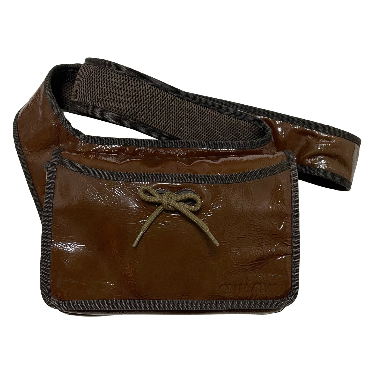 MIU MIU Fall Winter 1999 Enameled Leather Mesh Shoulder Bag