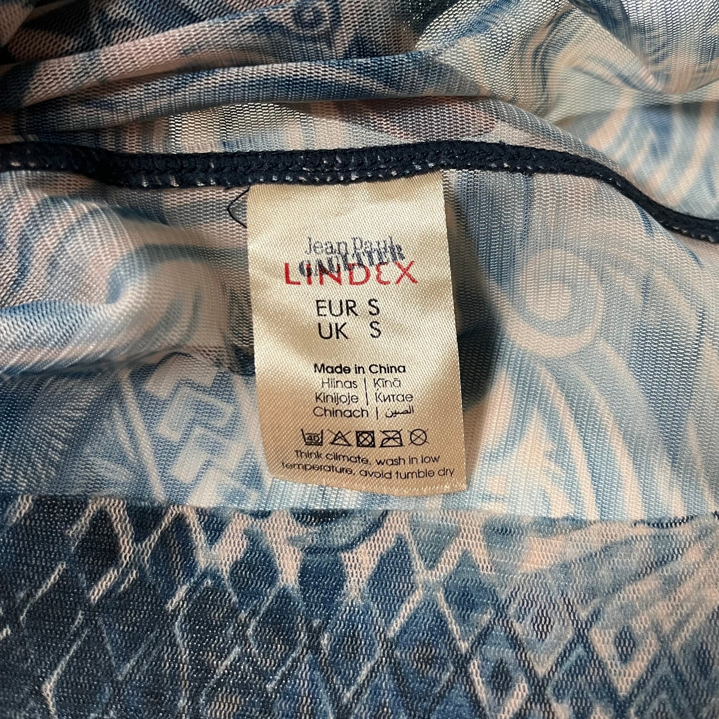 JEAN PAUL GAULTIER × LINDEX 2014 Tattoo Print Mesh Long Sleeve T-Shirt