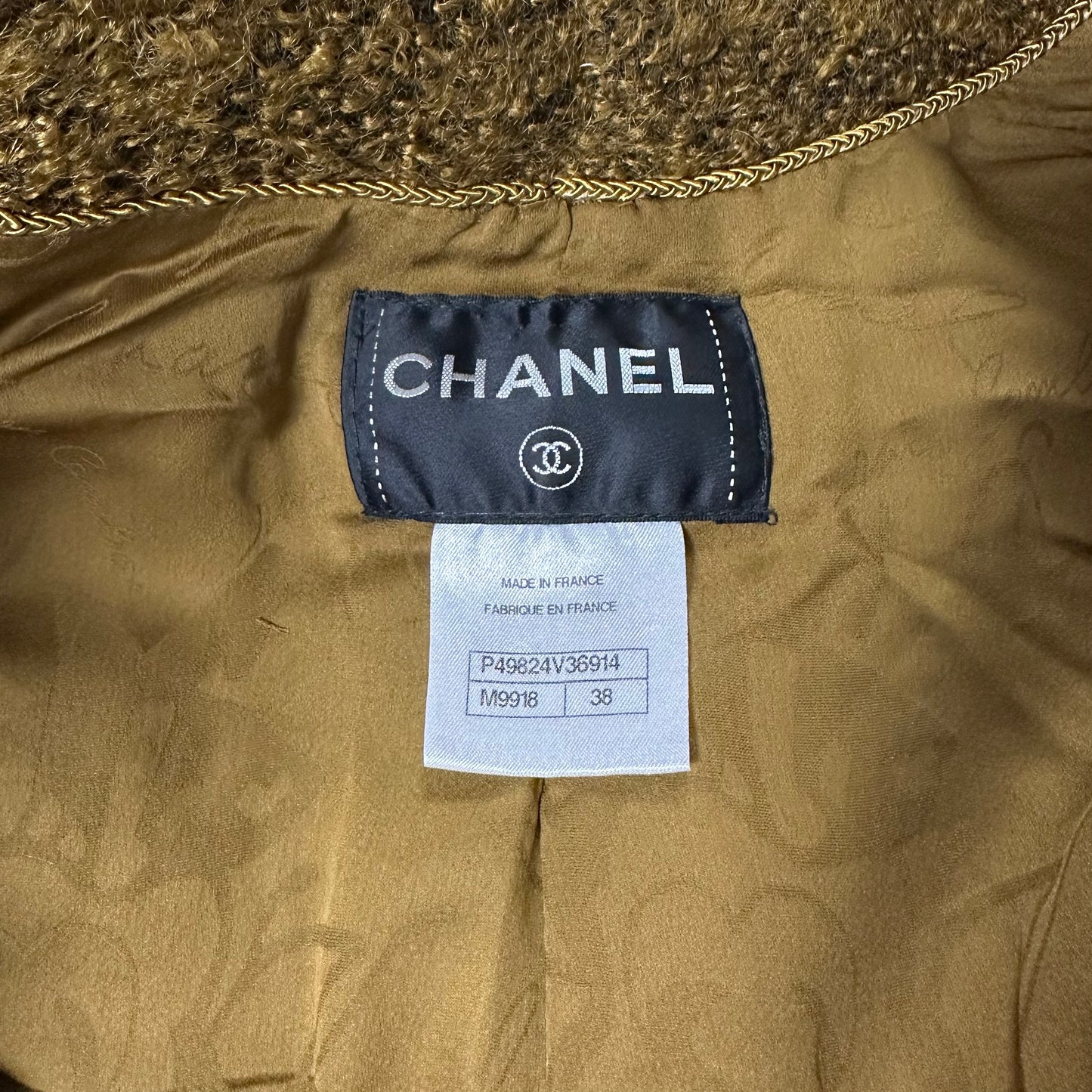 CHANEL Tweed Cropped Button Up Jacket