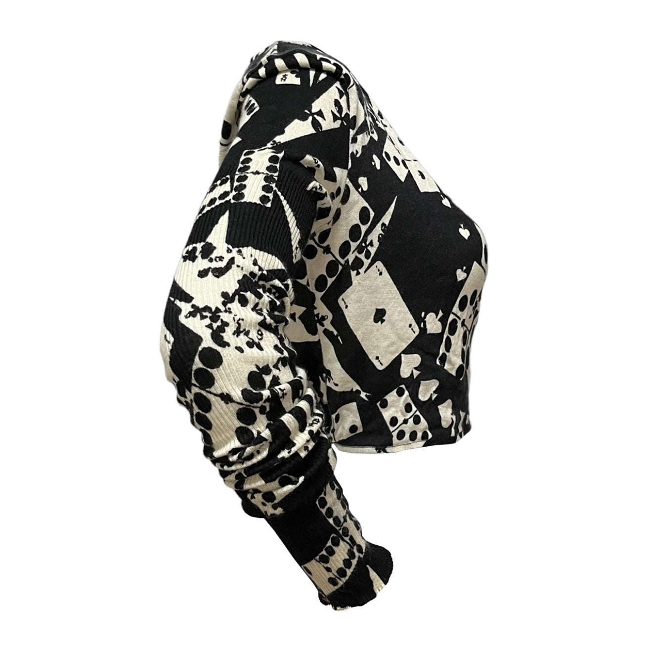 CHRISTIAN DIOR Spring Summer 2001 Dice Trump Print Wrap Knit Cardigan
