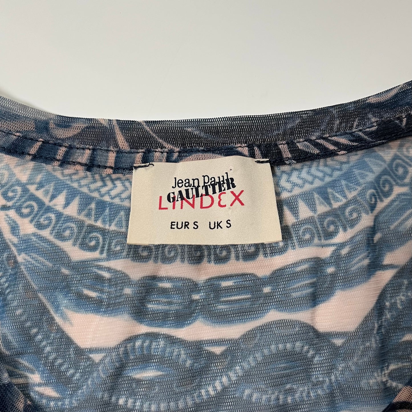 JEAN PAUL GAULTIER × LINDEX 2014 Tattoo Print Mesh Long Sleeve T-Shirt