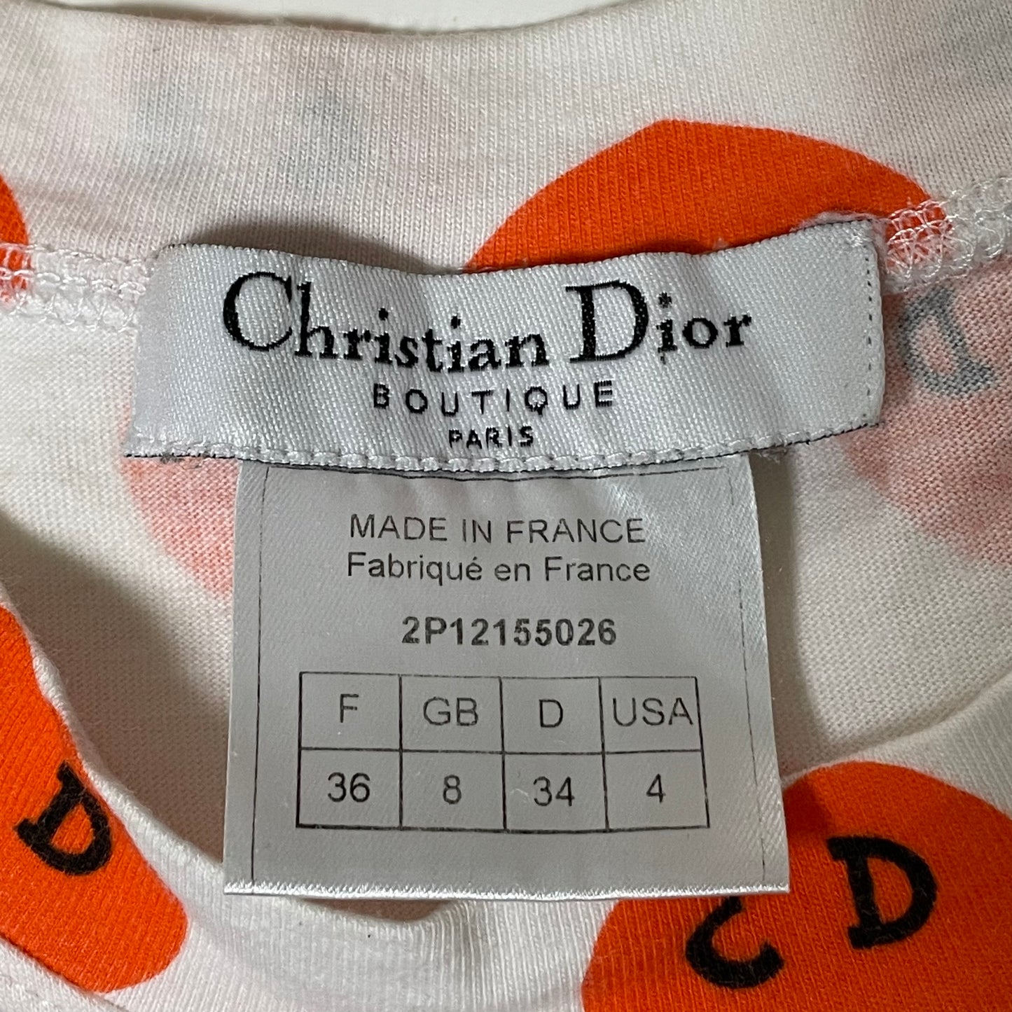 CHRISTIAN DIOR Spring Summer 2002 CD Logo Heart Print T-Shirt