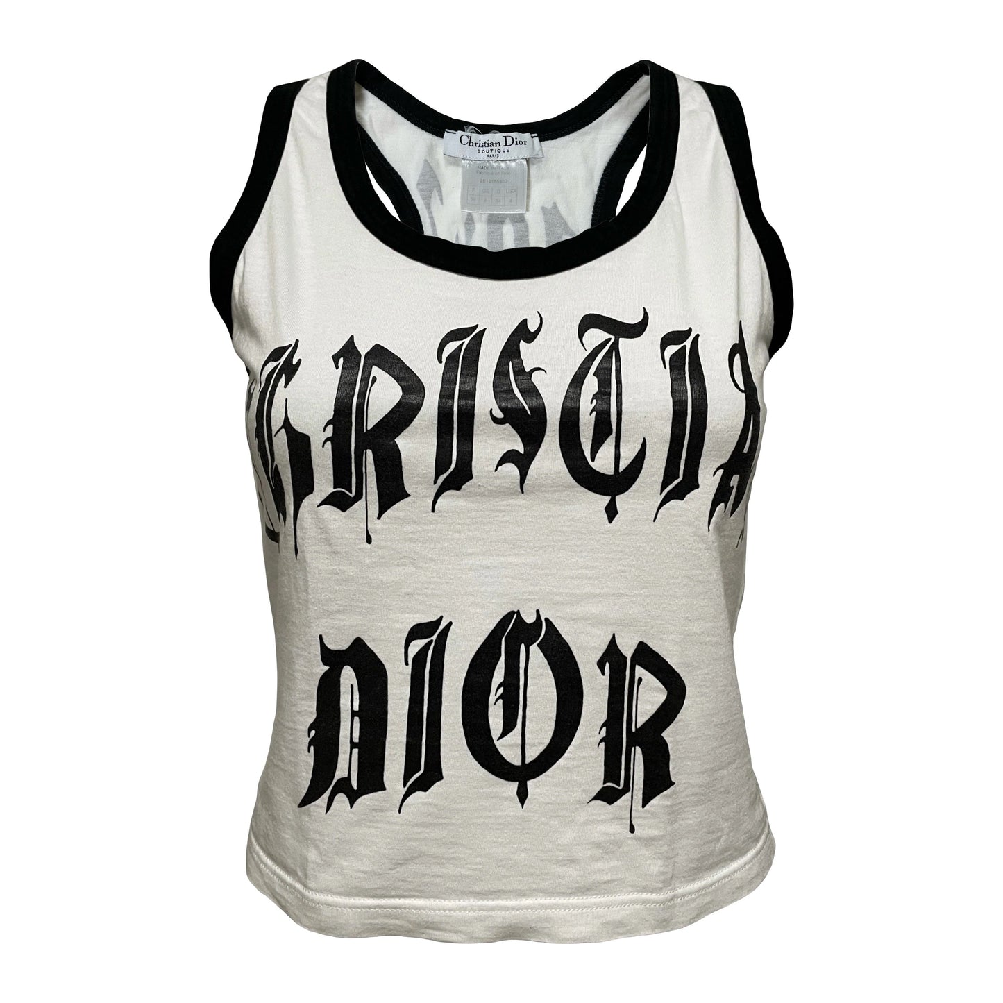 CHRISTIAN DIOR Spring Summer 2002 Gothic Logo Tank Top