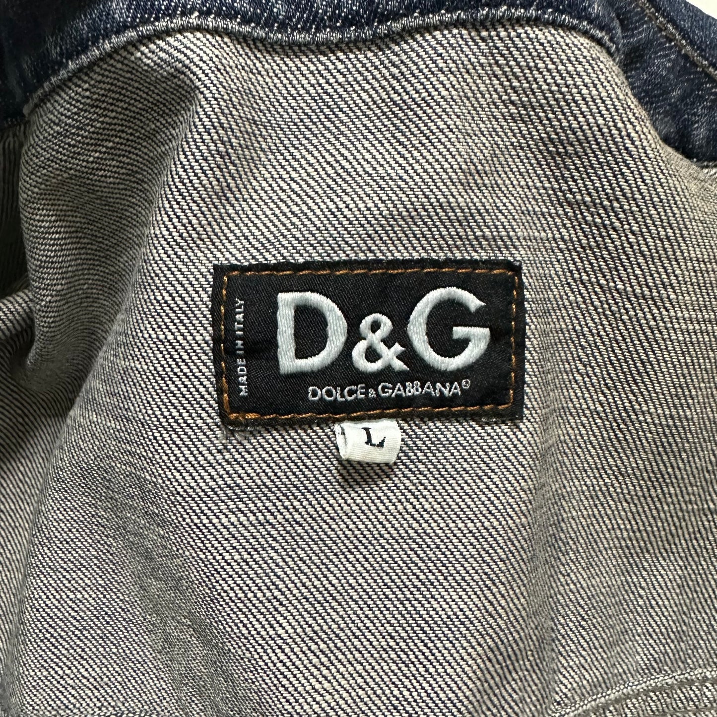 D&G Spring Summer 2002 Panther Patchwork Reversible Denim Jacket