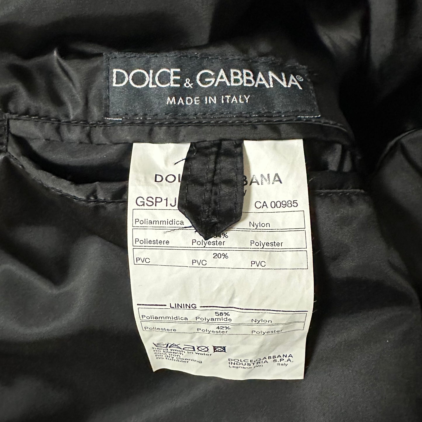 DOLCE&GABBANA Fall Winter 2003 Nylon PVC Bondage Jacket
