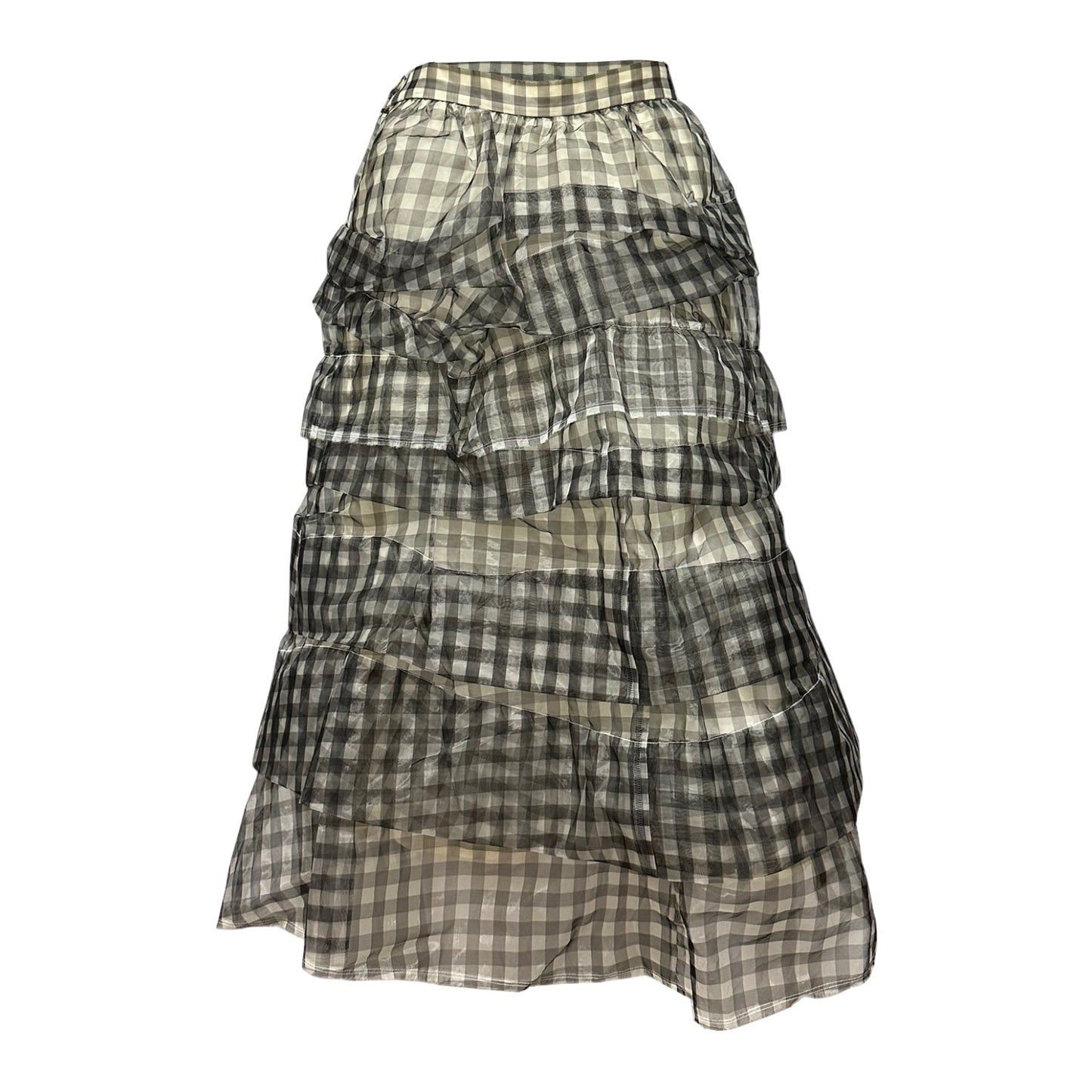 TRICOT COMME DES GARÇONS Checkered Flared Midi Skirt