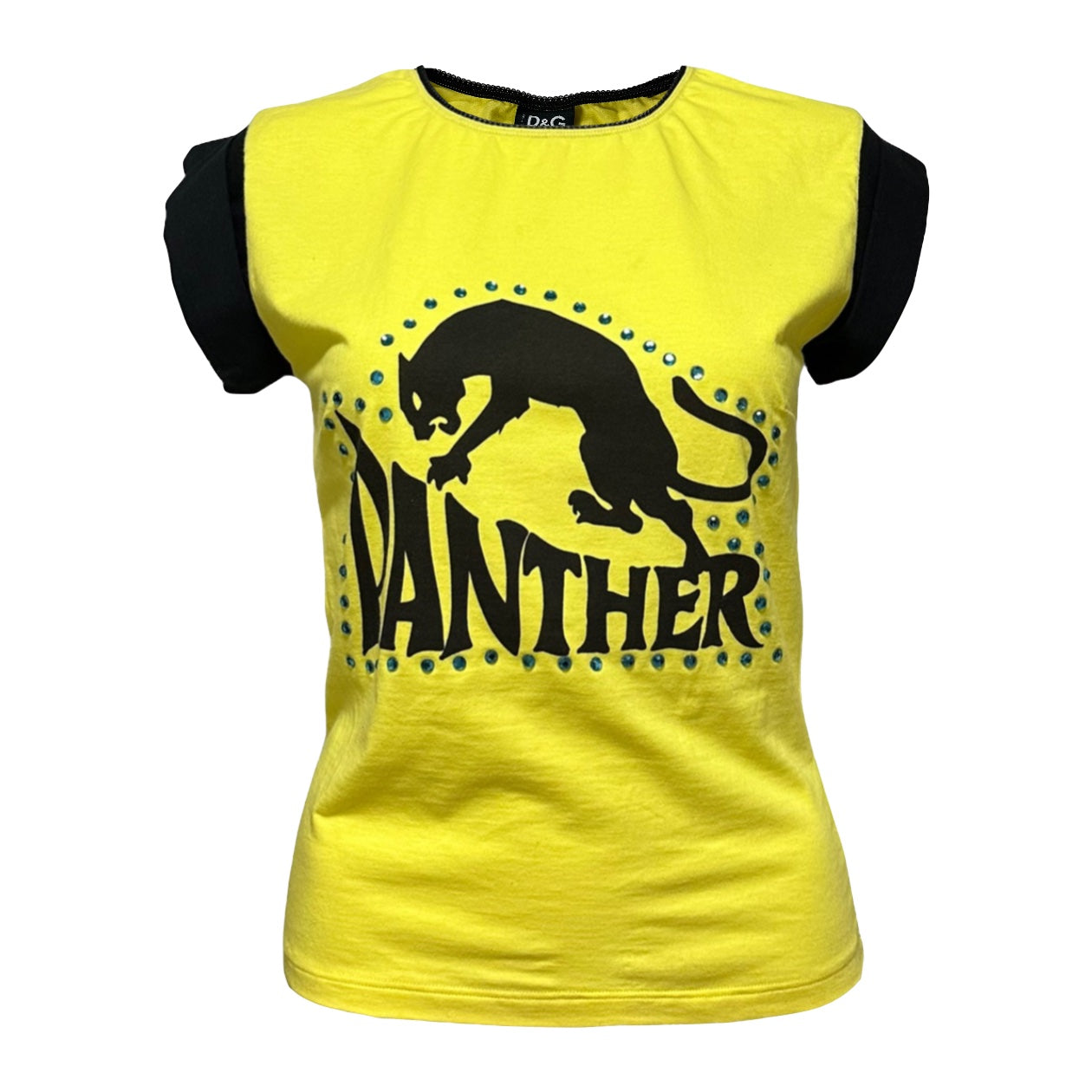 D&G Spring Summer 2002 "Panther" Rhinestone T-Shirt
