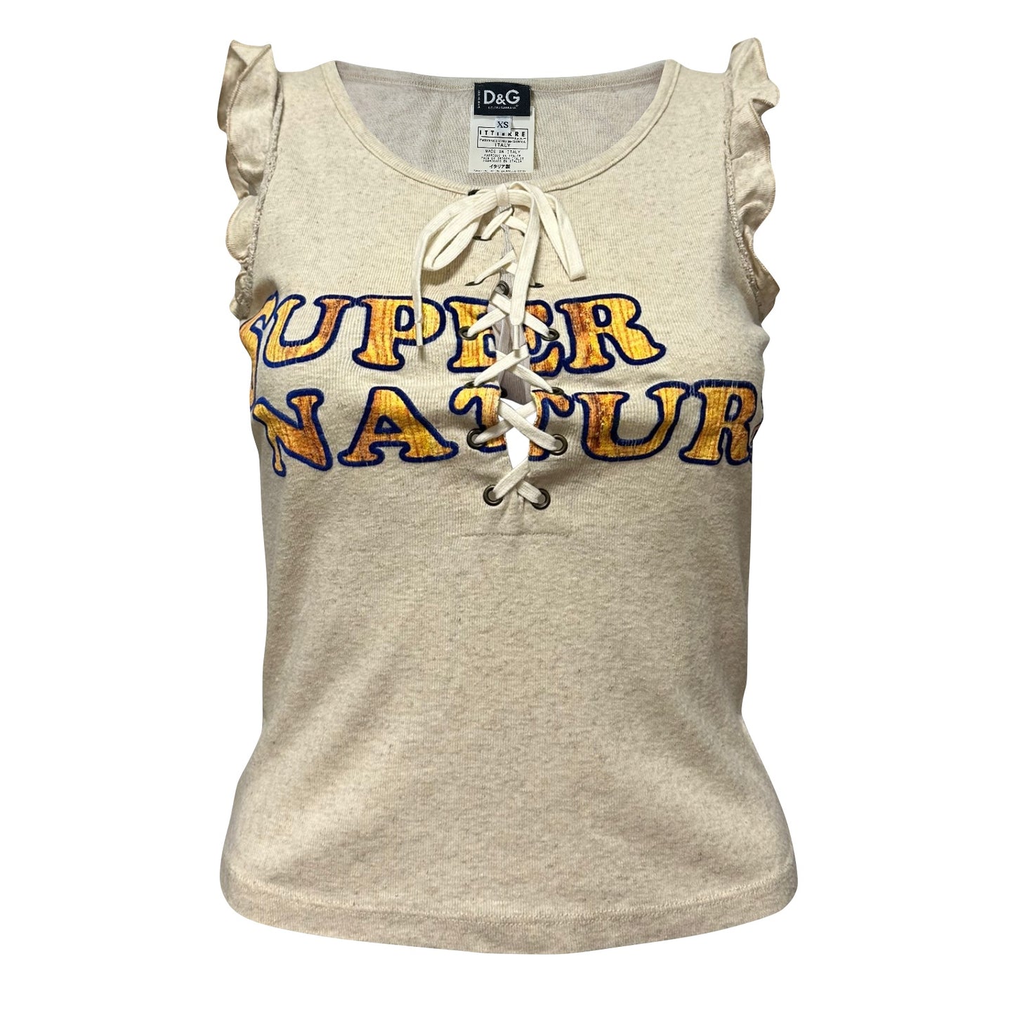 D&G "SUPER NATURE" Laced Up Tank Top
