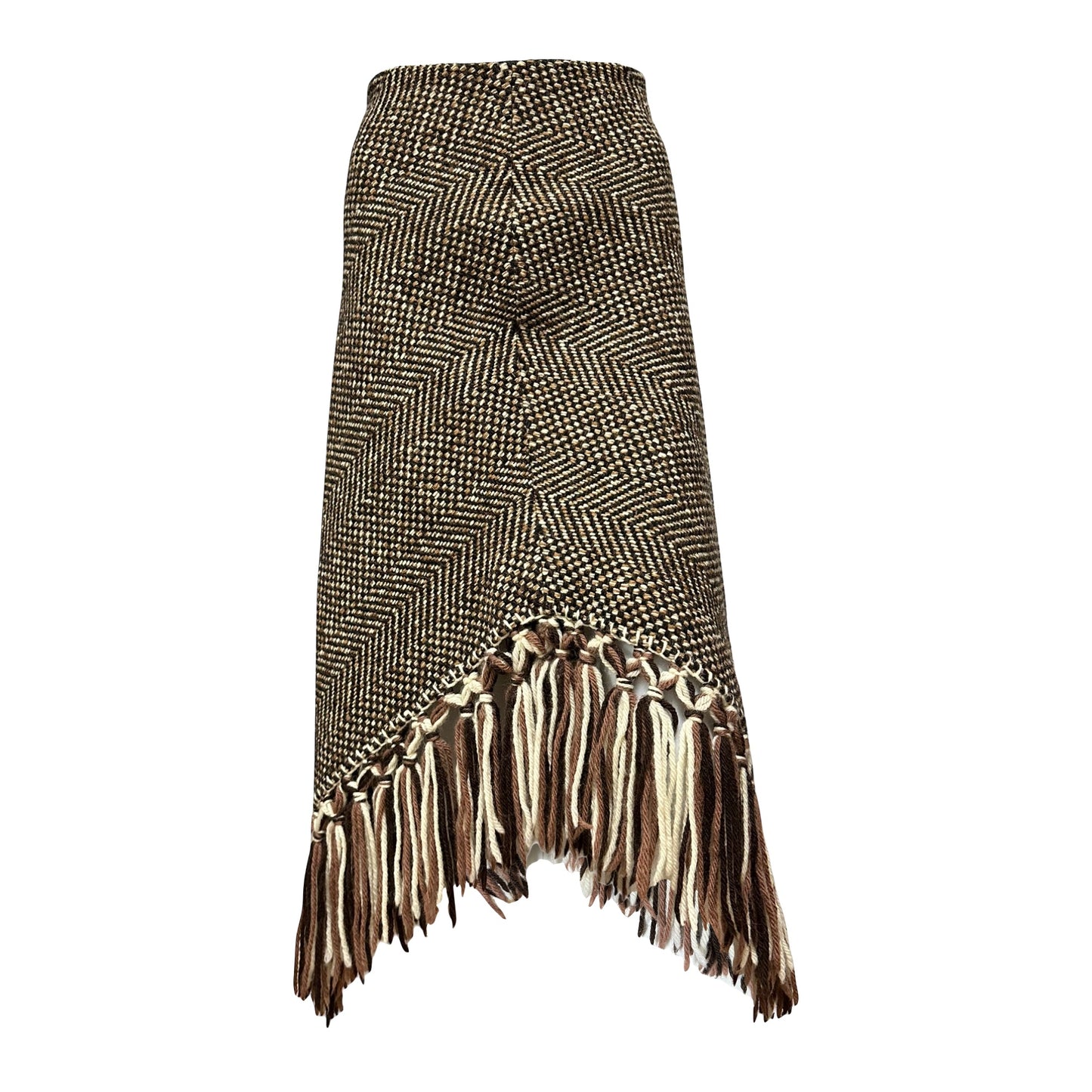 DOLCE&GABBANA Fall Winter 2002 Fringed Knit Midi Skirt