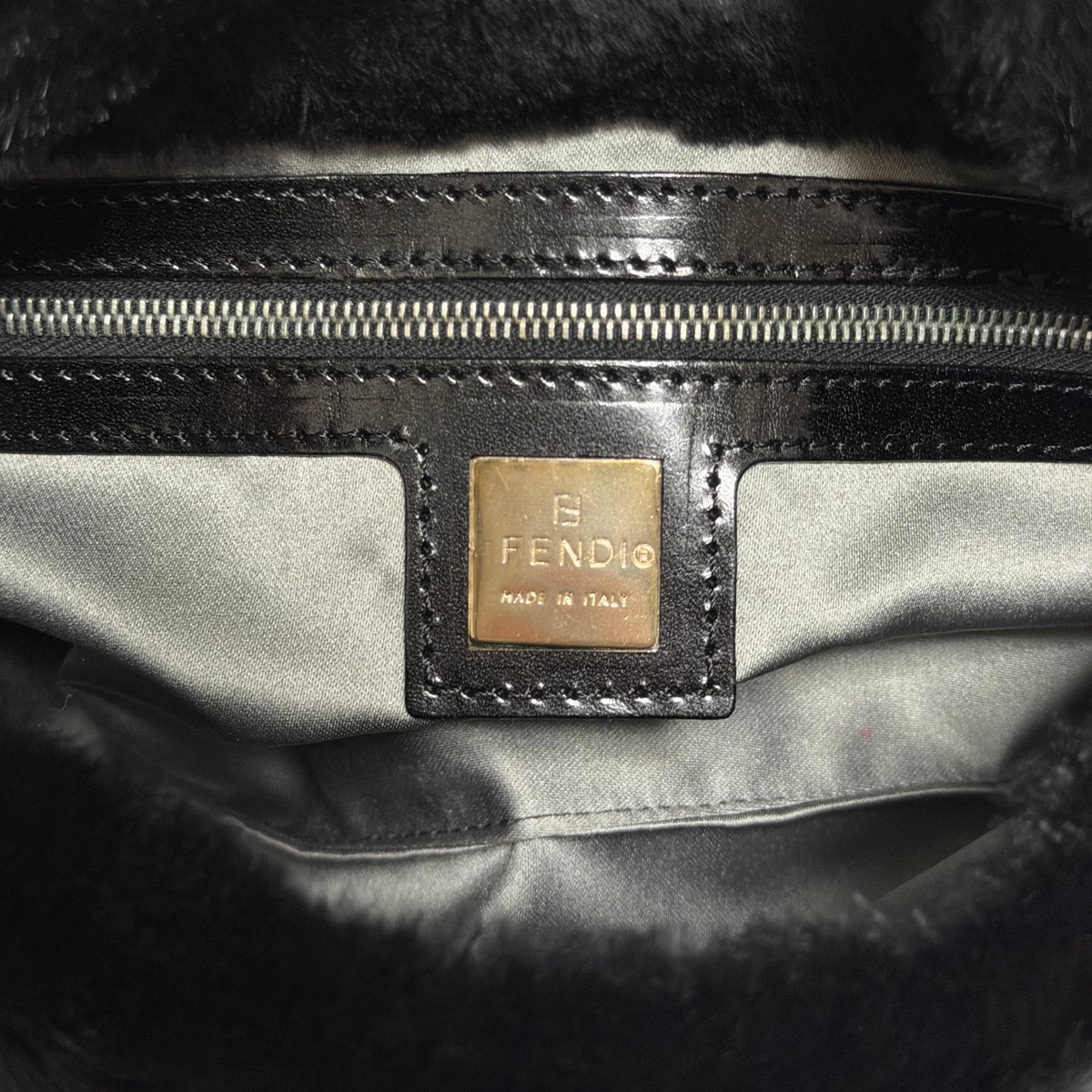 FENDI Vintage Rabbit Fur Baguette Bag
