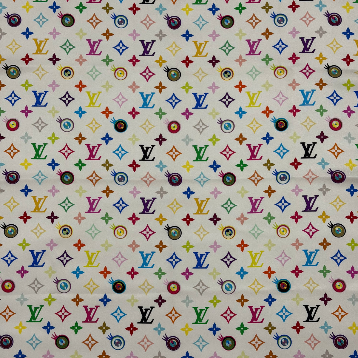 LOUIS VUITTON × TAKASHI MURAKAMI Spring Summer 2003 “Eye Love You” Monogram Silk Scarf