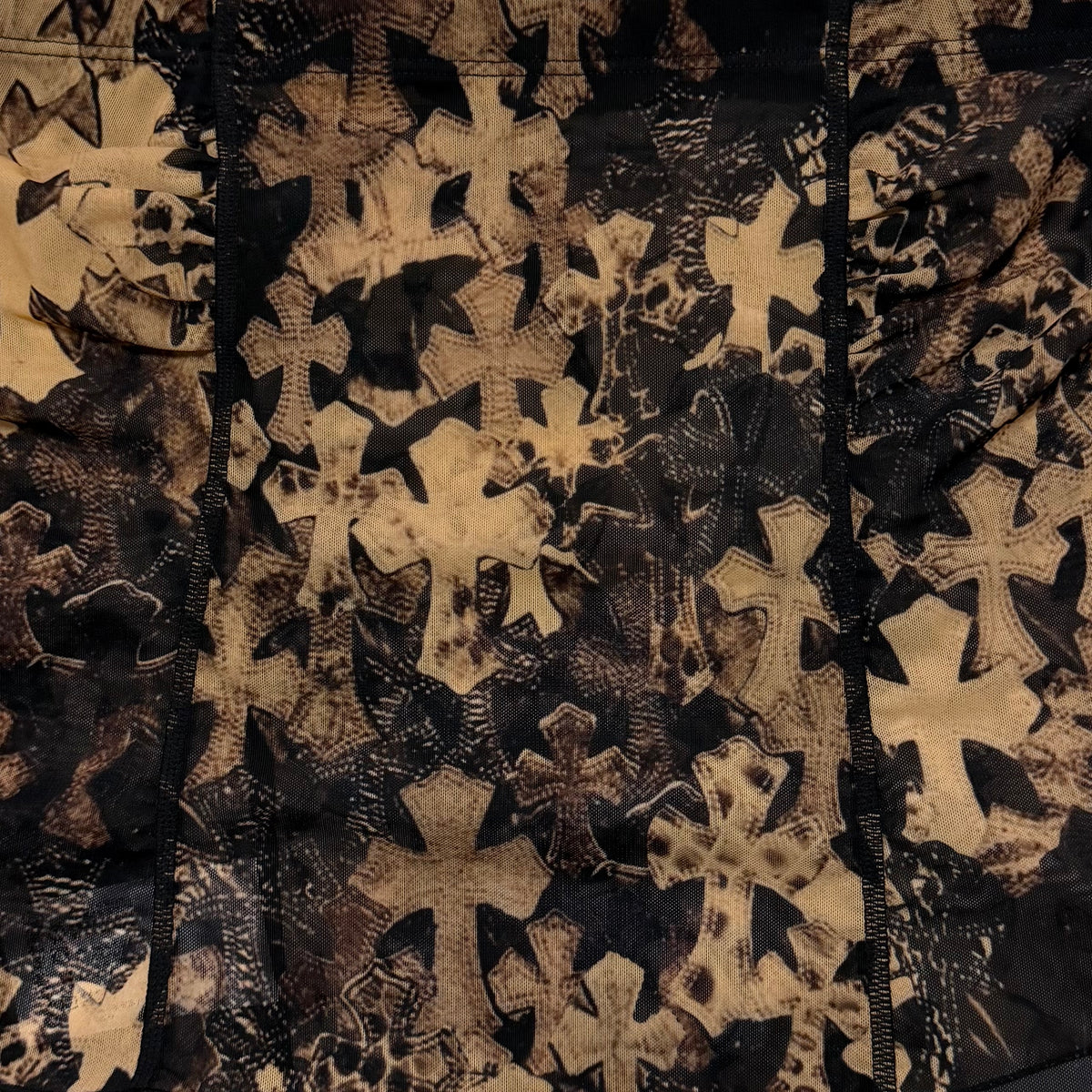 CHROME HEARTS Cross Patch Print Mesh Tube Top