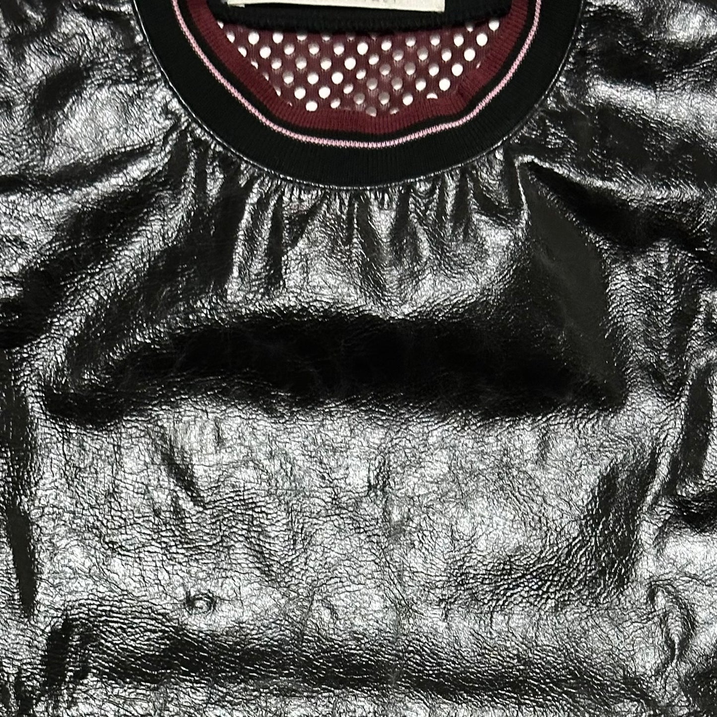 MIU MIU Spring Summer 2000 Patent Leather Mesh Top