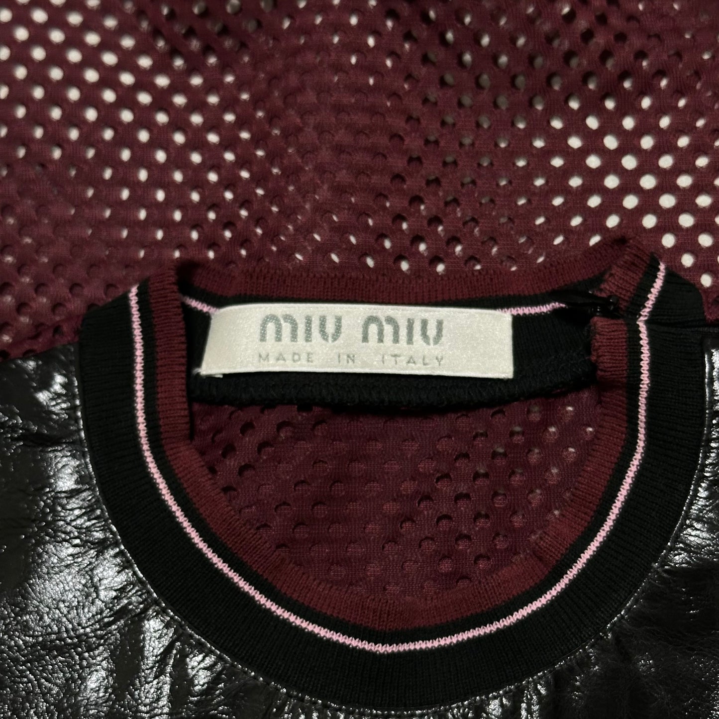 MIU MIU Spring Summer 2000 Patent Leather Mesh Top