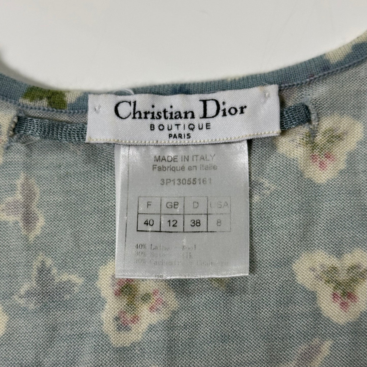 CHRISTIAN DIOR Spring Summer 2003 Floral Print Knit Tank Top