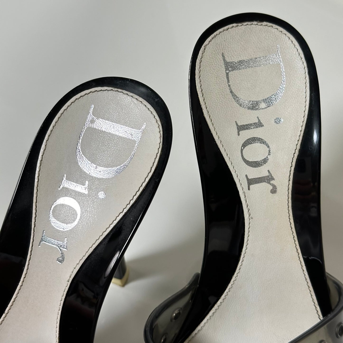 CHRISTIAN DIOR Jelly Logo Platform Heel Sandals