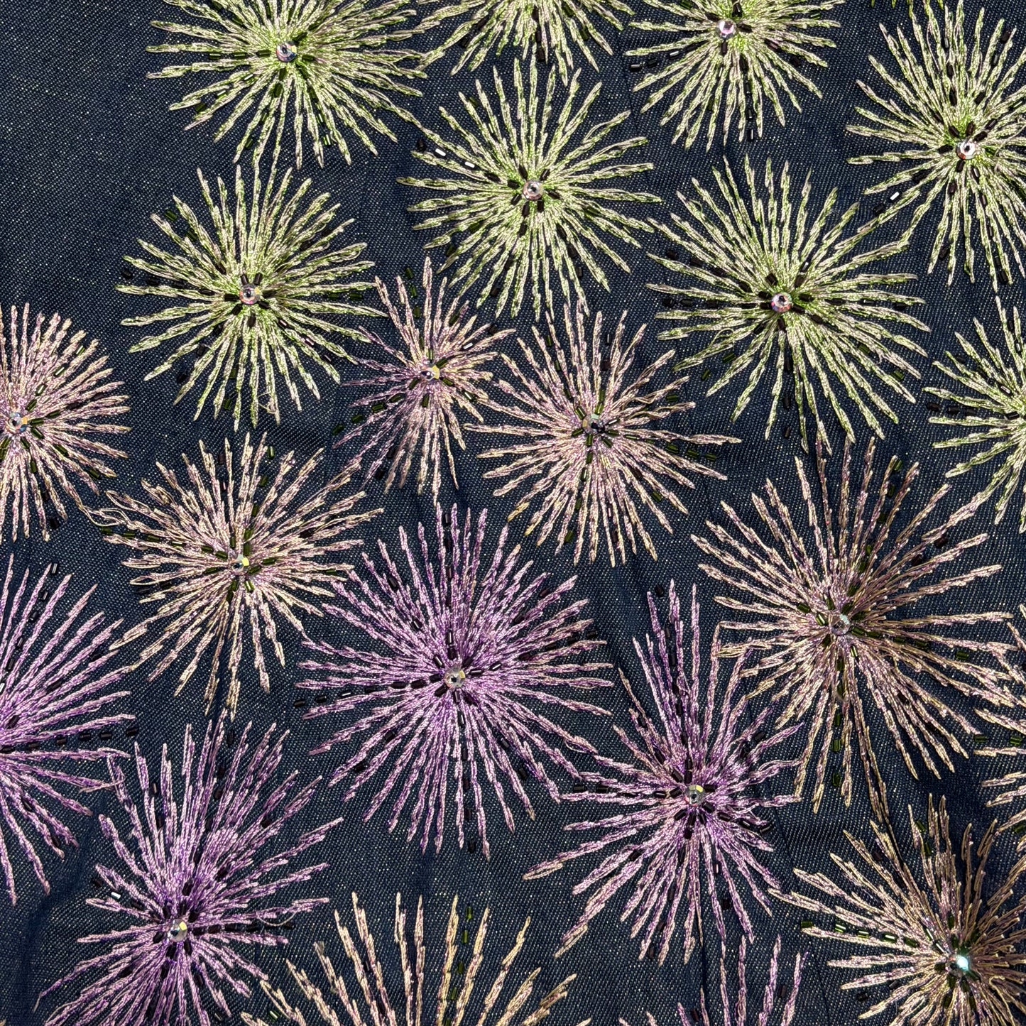 CHRISTIAN DIOR Spring Summer 2002 Fireworks Beaded Flared Denim Pants