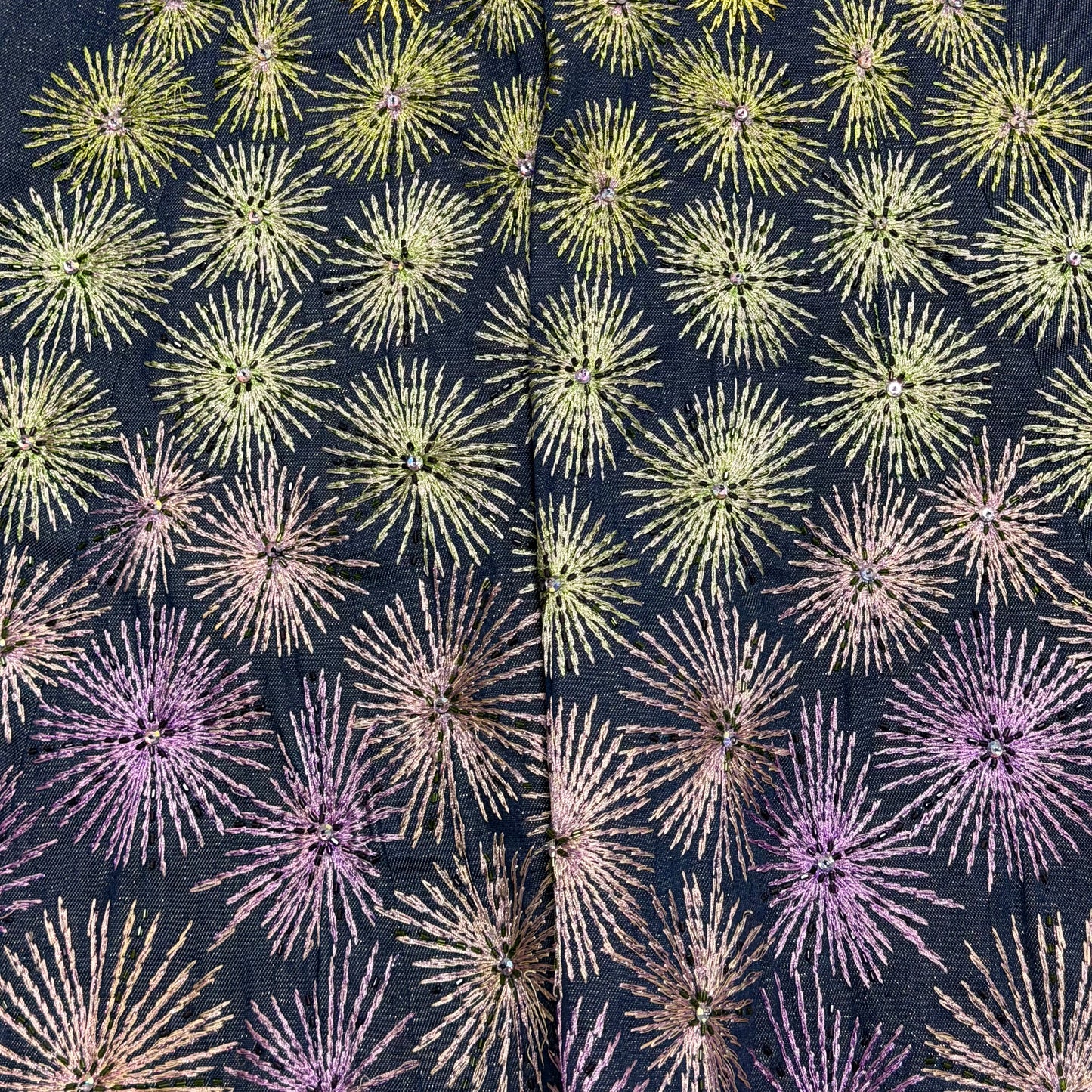 CHRISTIAN DIOR Spring Summer 2002 Fireworks Beaded Flared Denim Pants