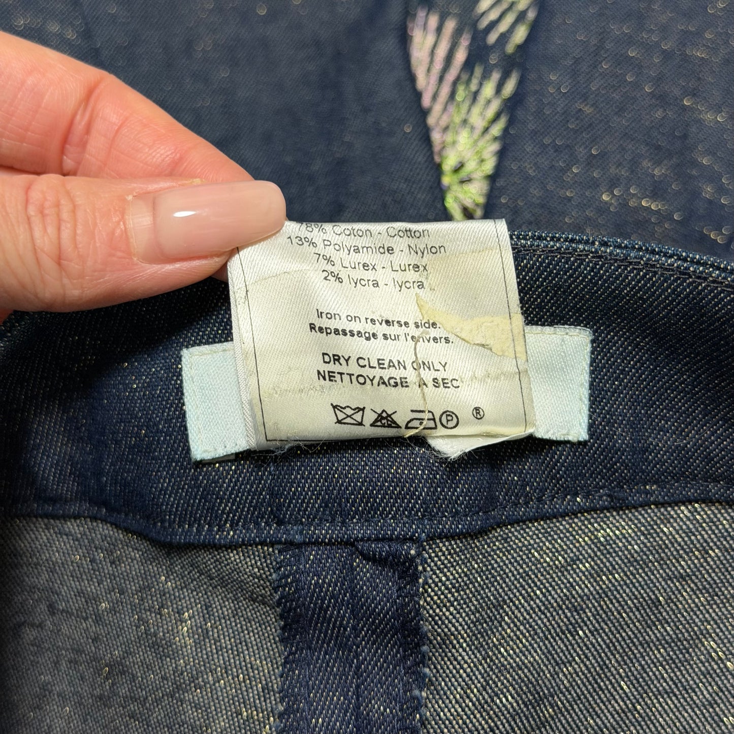 CHRISTIAN DIOR Spring Summer 2002 Fireworks Beaded Flared Denim Pants