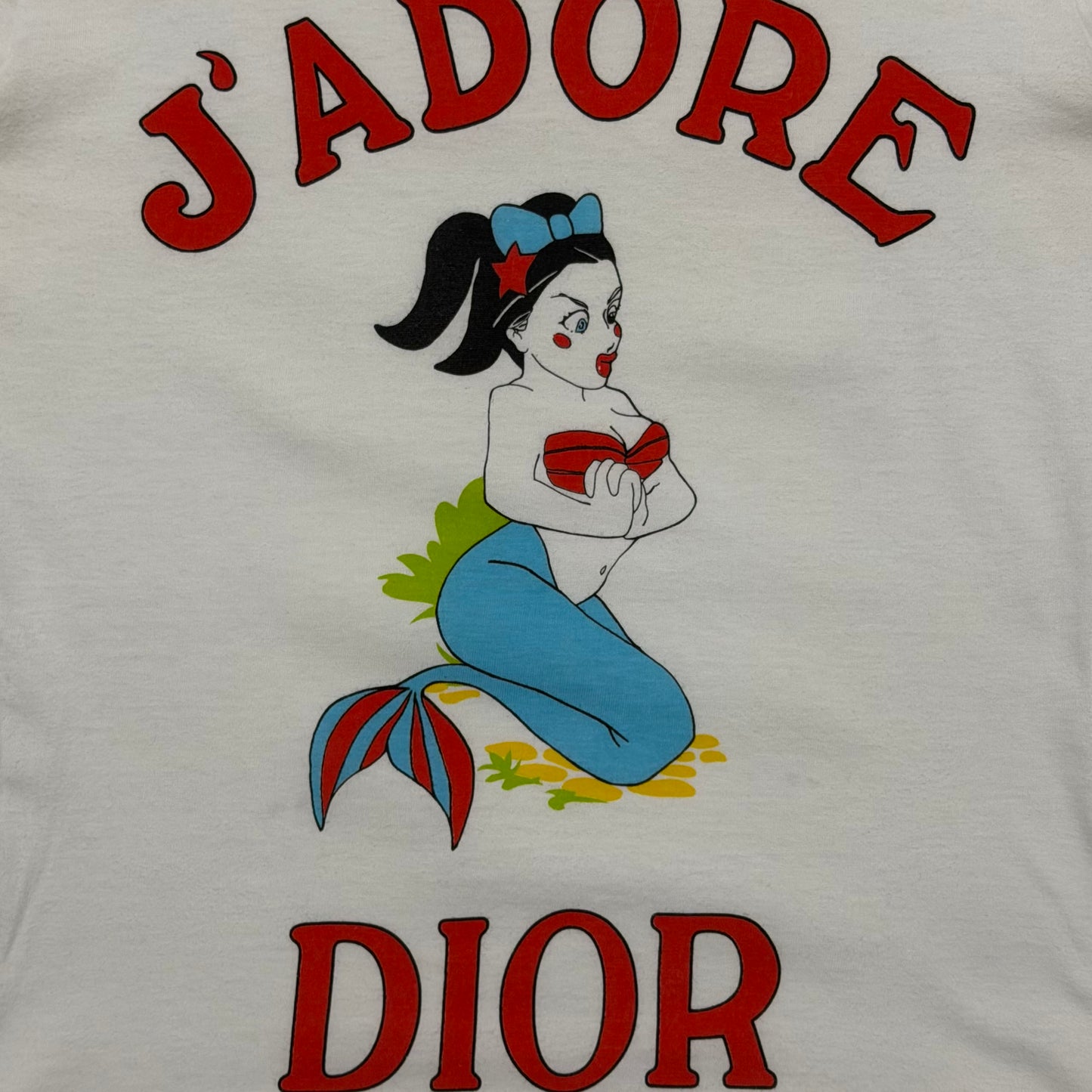 CHRISTIAN DIOR Spring Summer 2002 Cartoon "J'ADORE DIOR" Mermaid T-Shirt