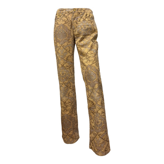 ROBERTO CAVALLI Vintage Baroque Pattern Straight Leg Pants