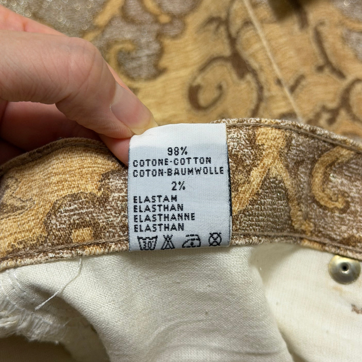 ROBERTO CAVALLI Vintage Baroque Pattern Straight Leg Pants