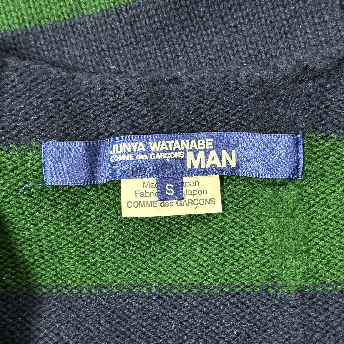 JUNYA WATANABE MAN Fall Winter 2014 Striped Distressed Knit Sweater