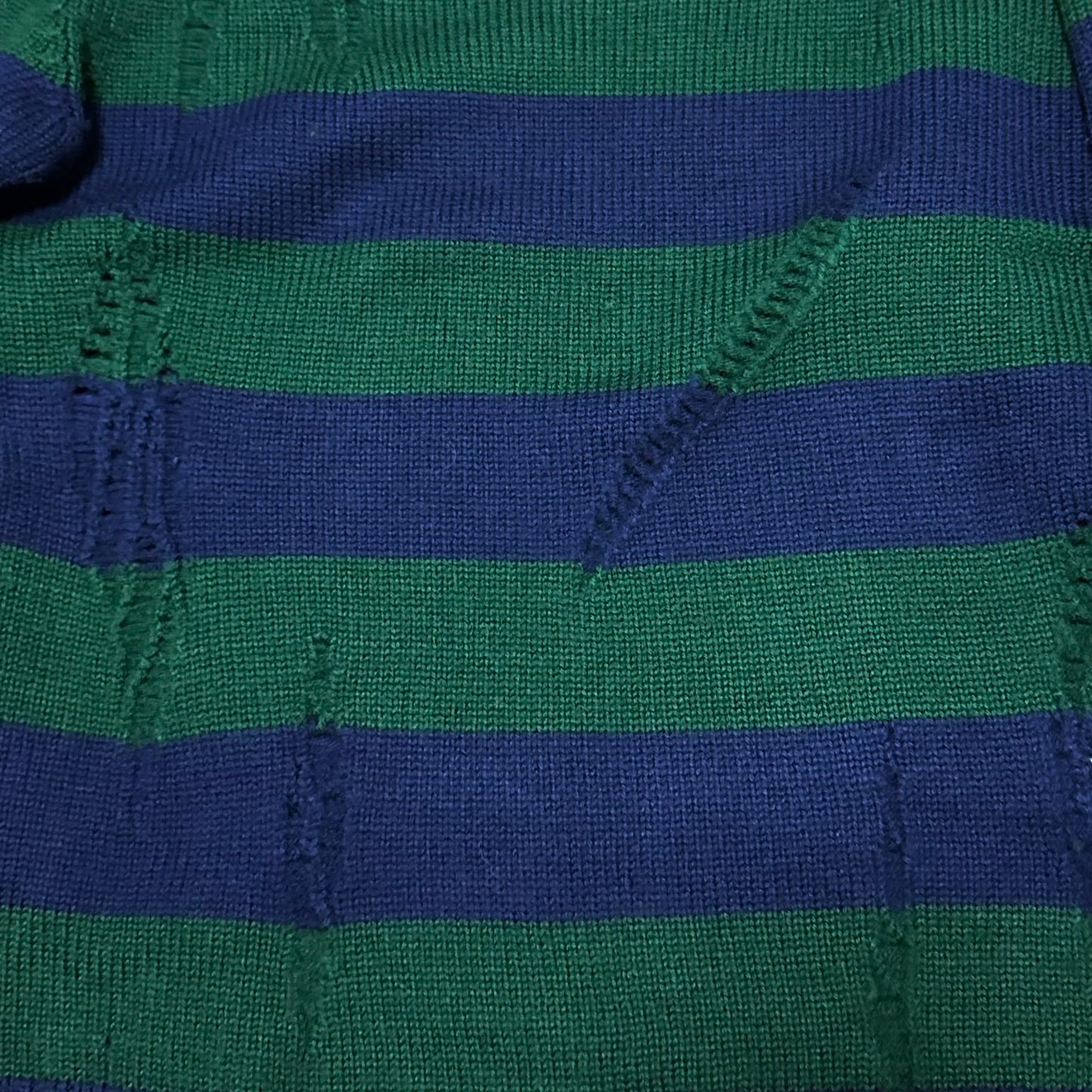 JUNYA WATANABE MAN Fall Winter 2014 Striped Distressed Knit Sweater