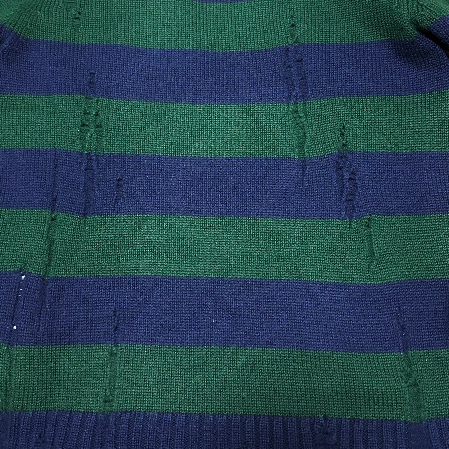 JUNYA WATANABE MAN Fall Winter 2014 Striped Distressed Knit Sweater