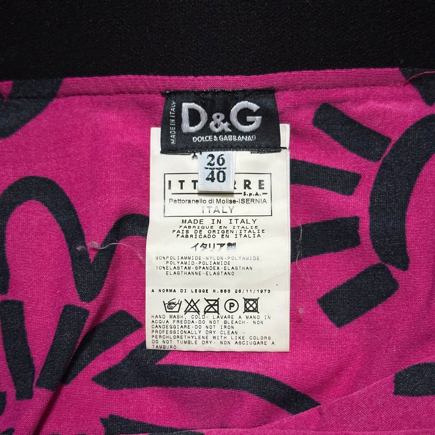 D&G Fall Winter 2003 Graffiti Print High Waisted Pencil Skirt