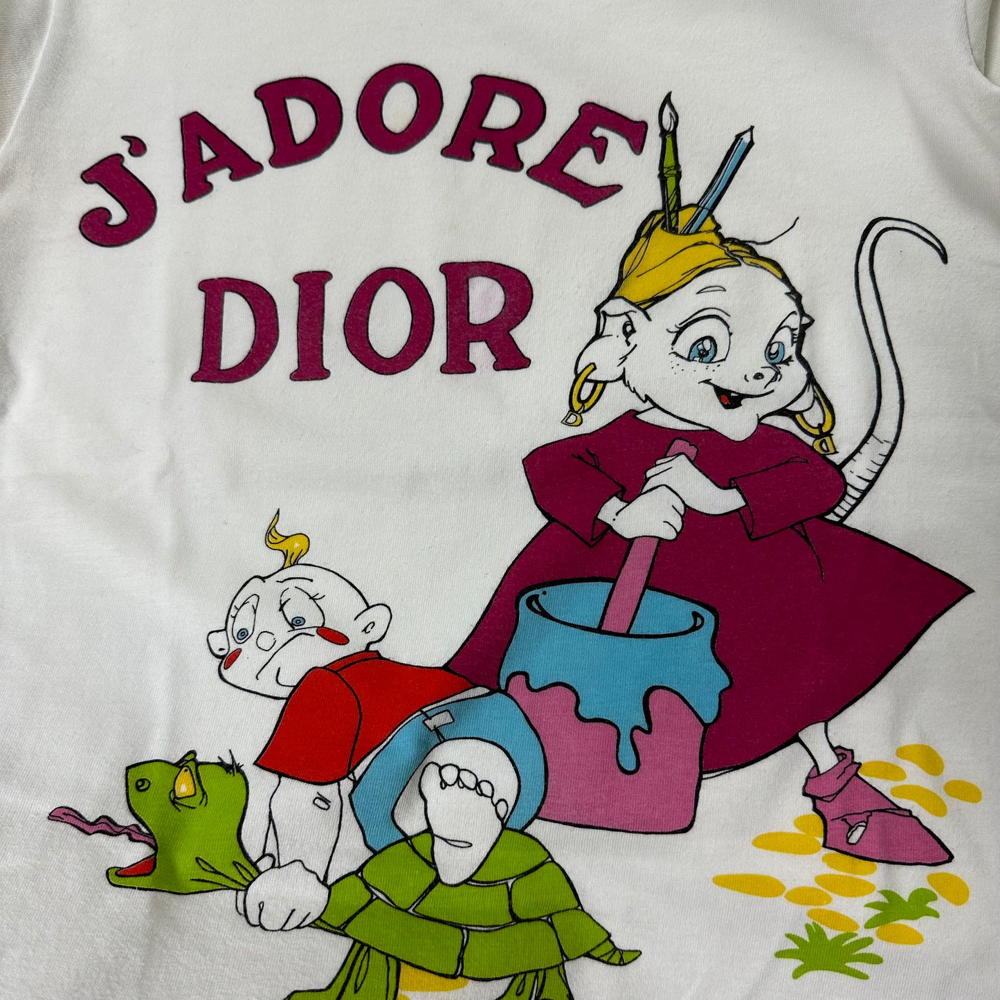 CHRISTIAN DIOR Spring Summer 2002 Cartoon "J'ADORE DIOR" T-Shirt