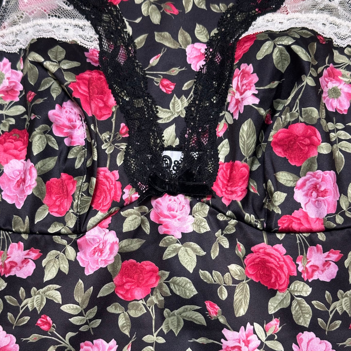 D&G Floral Print Lace Trim Camisole Mini Dress