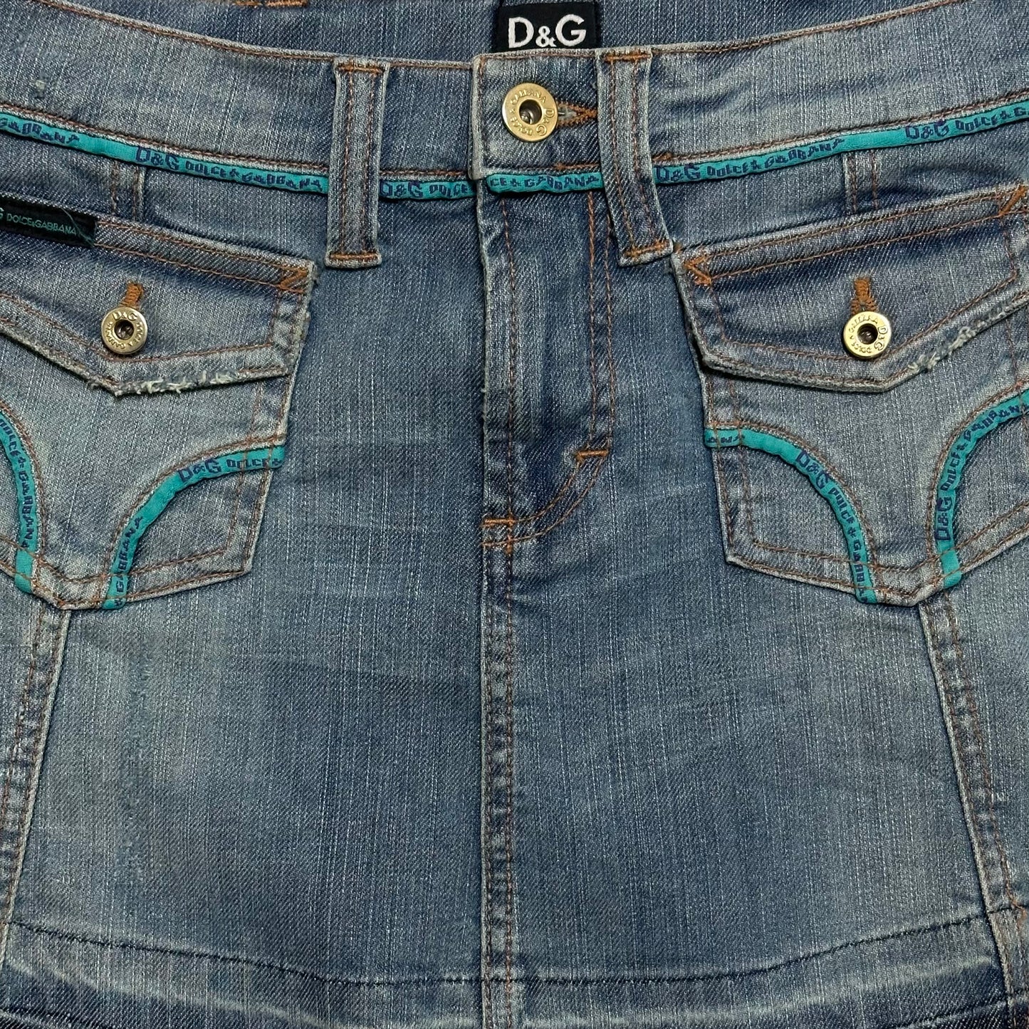 D&G Distressed Denim Mini Skirt