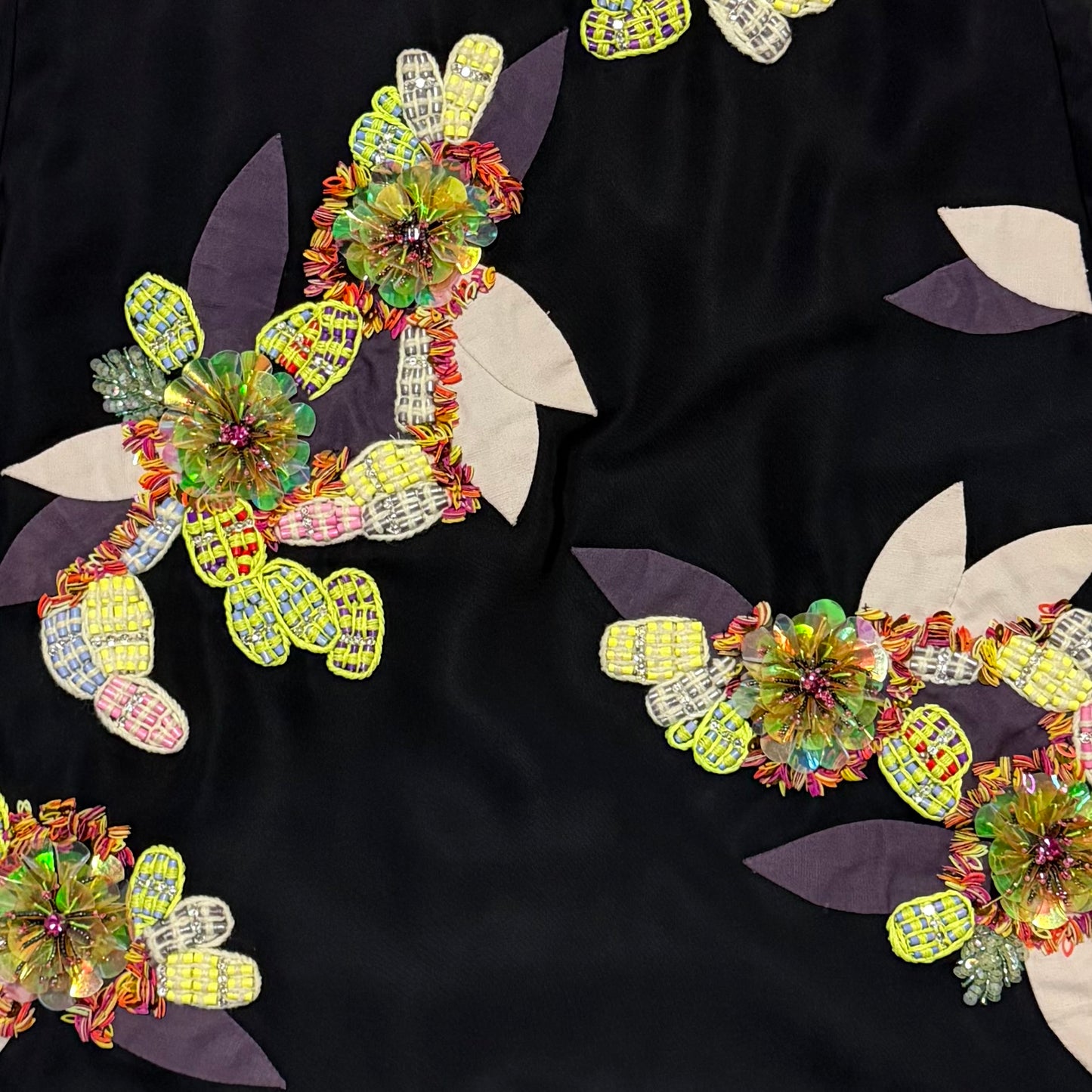 CHLOÉ Resort 2008 Floral Embroidered Appliqué Camisole Midi Dress