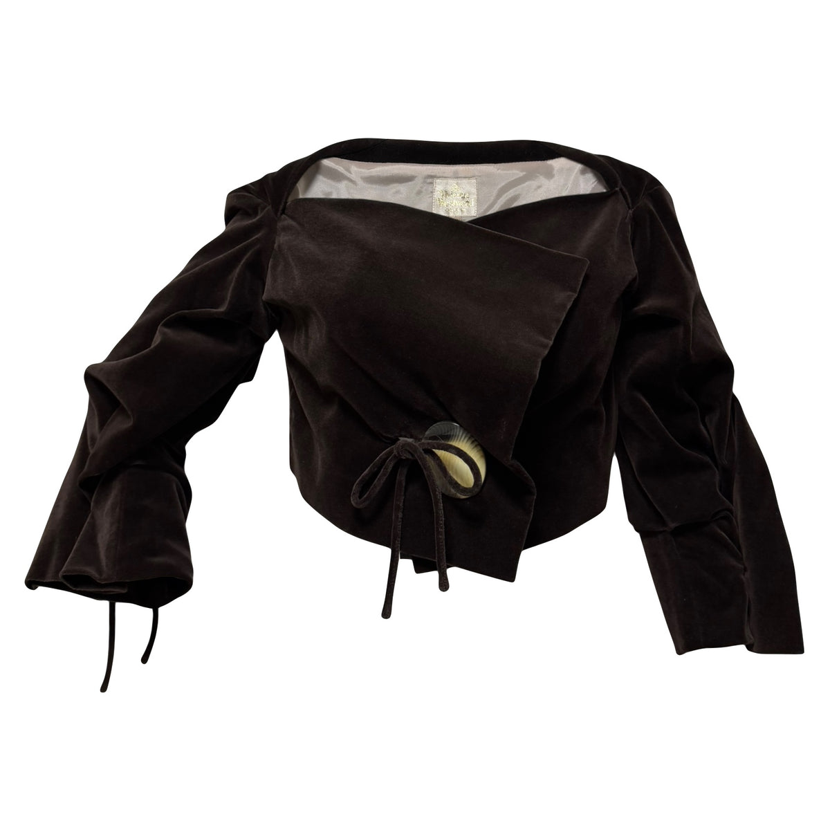 VIVIENNE WESTWOOD Fall Winter 1998 "Dressed To Scale" Velvet Cropped Jacket with Orb Buttons