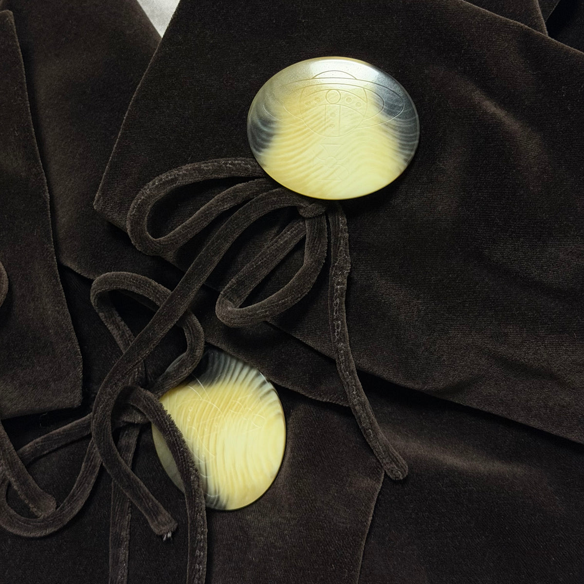 VIVIENNE WESTWOOD Fall Winter 1998 "Dressed To Scale" Velvet Cropped Jacket with Orb Buttons