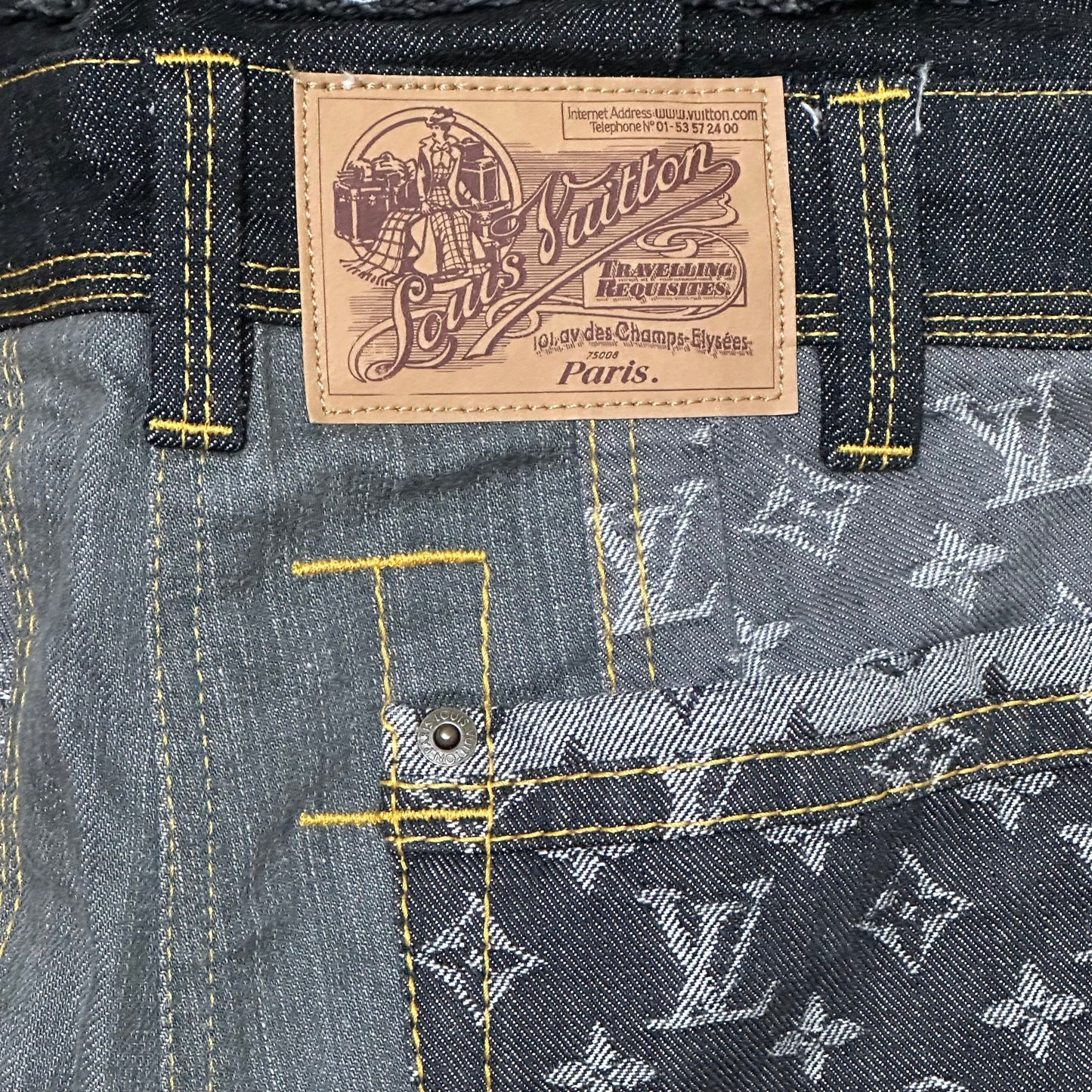 LOUIS VUITTON Spring Summer 2007 Monogram Patchwork Denim Jeans