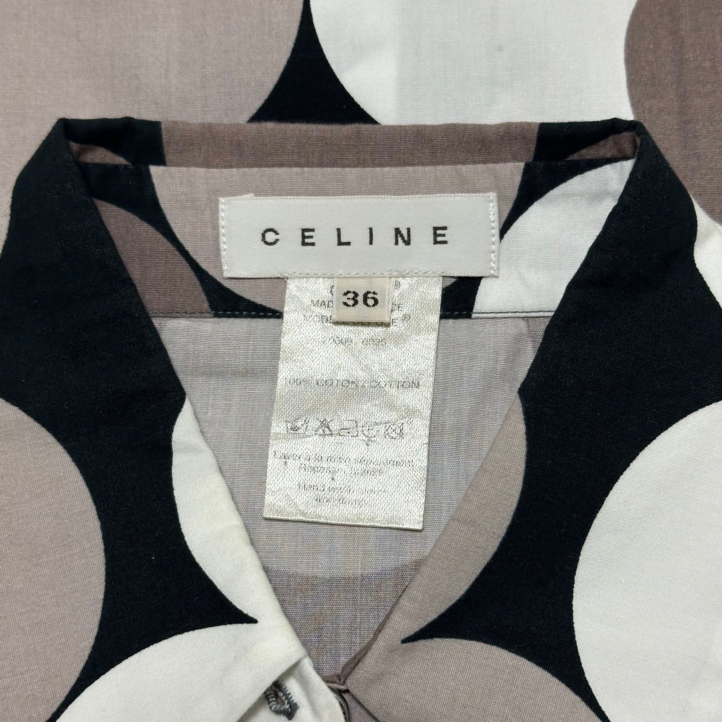 CELINE Spring Summer 2002 Floral Print Short Sleeve Shirt