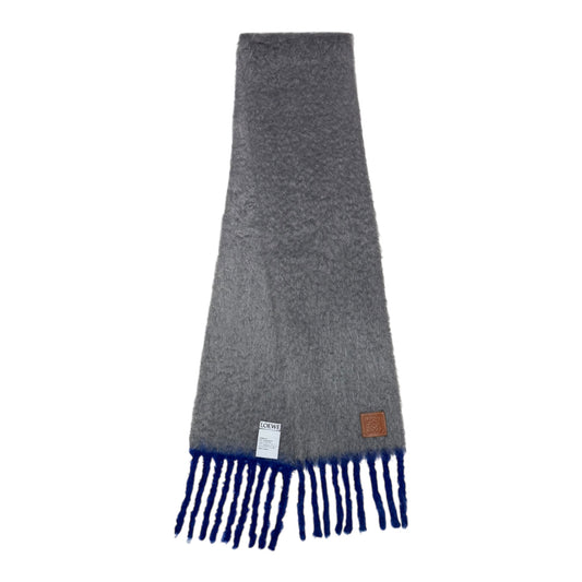 LOEWE Fall Winter 2024 Mohair & Wool Anagram Patch Fringe Scarf