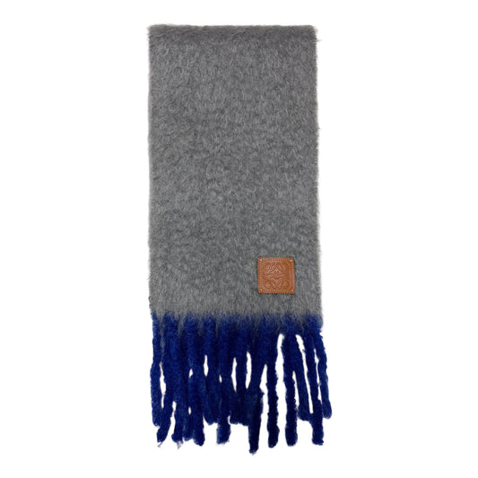 LOEWE Fall Winter 2024 Mohair & Wool Anagram Patch Fringe Scarf