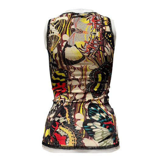 JEAN PAUL GAULTIER Spring Summer 2003 Butterfly Mesh Lace-Up Tank Top