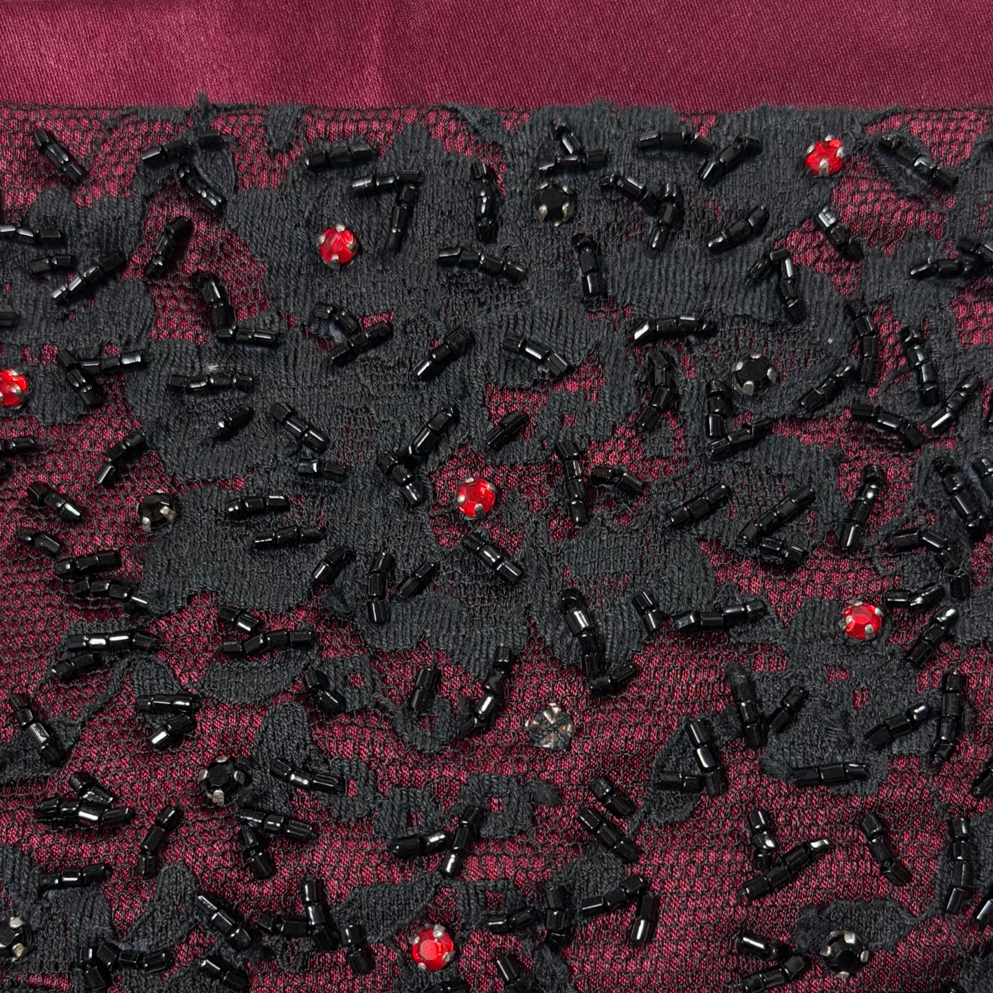 DOLCE&GABBANA Fall Winter 1999 Beaded & Embroidered Satin Low-Rise Belt