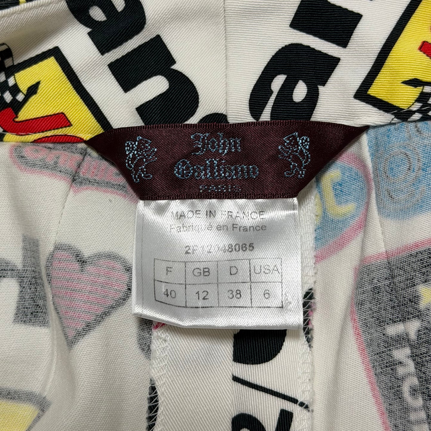JOHN GALLIANO Spring Summer 2002 Logo & Graphic Print Bootcut Flared Pants