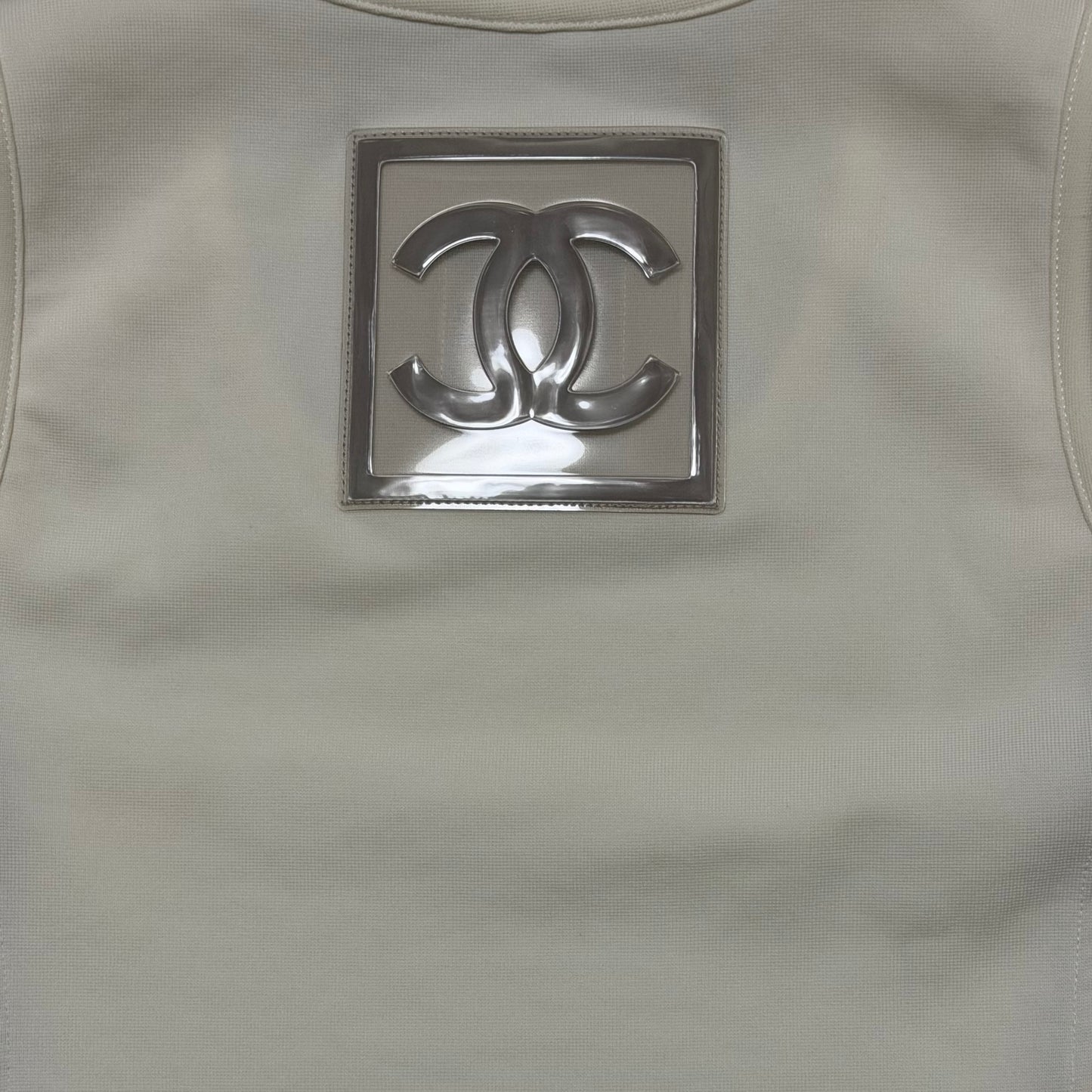 CHANEL Sport Spring Summer 2001 CC Logo Patch Technical Tank Top